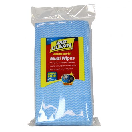 Mr Clean Antibacterial Multi Wipes 25PK